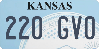 KS license plate 220GVO