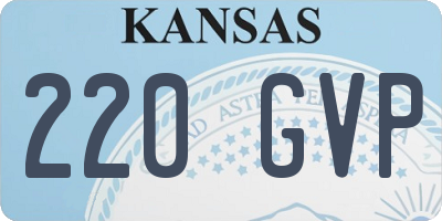 KS license plate 220GVP