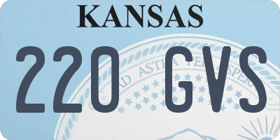 KS license plate 220GVS