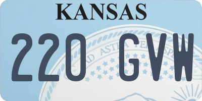 KS license plate 220GVW