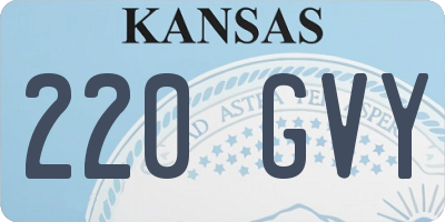 KS license plate 220GVY