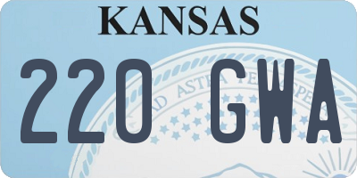 KS license plate 220GWA