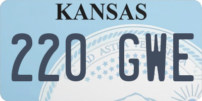 KS license plate 220GWE