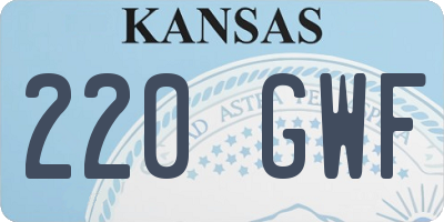 KS license plate 220GWF