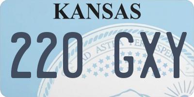 KS license plate 220GXY