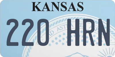 KS license plate 220HRN