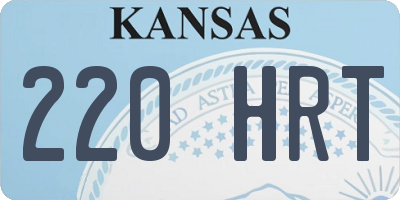 KS license plate 220HRT