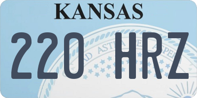 KS license plate 220HRZ