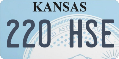 KS license plate 220HSE