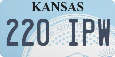 KS license plate 220IPW