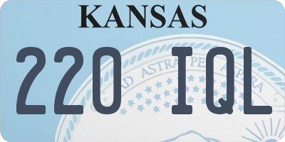 KS license plate 220IQL
