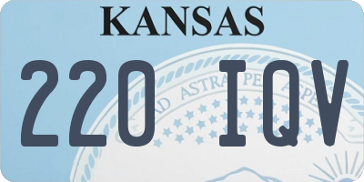 KS license plate 220IQV