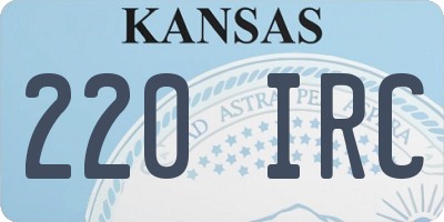 KS license plate 220IRC