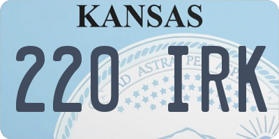 KS license plate 220IRK