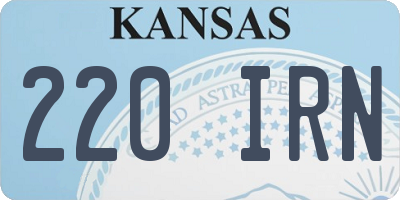 KS license plate 220IRN