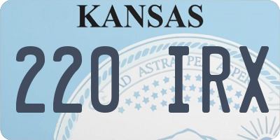 KS license plate 220IRX
