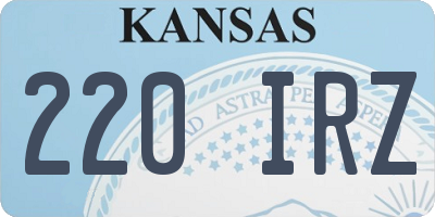 KS license plate 220IRZ