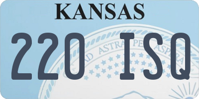 KS license plate 220ISQ