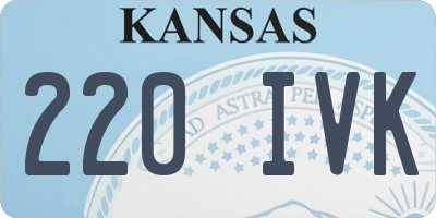 KS license plate 220IVK