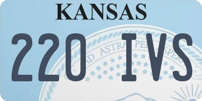 KS license plate 220IVS
