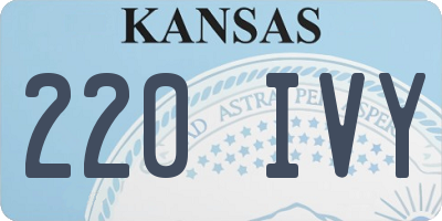 KS license plate 220IVY