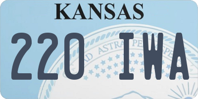 KS license plate 220IWA