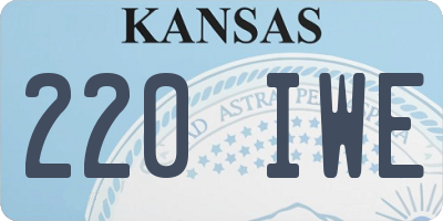 KS license plate 220IWE