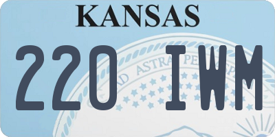 KS license plate 220IWM