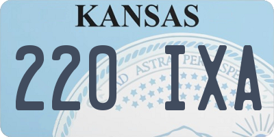 KS license plate 220IXA