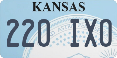 KS license plate 220IXO