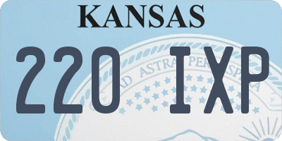 KS license plate 220IXP