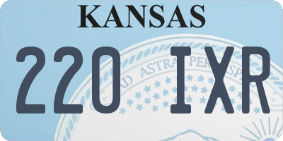 KS license plate 220IXR