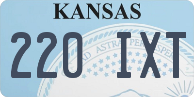 KS license plate 220IXT