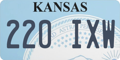 KS license plate 220IXW
