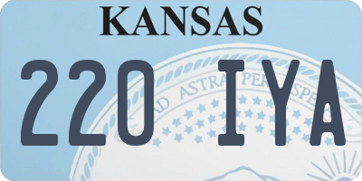 KS license plate 220IYA