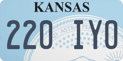 KS license plate 220IYO