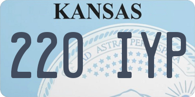 KS license plate 220IYP