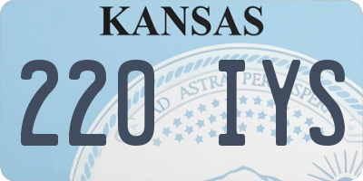 KS license plate 220IYS