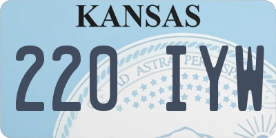 KS license plate 220IYW