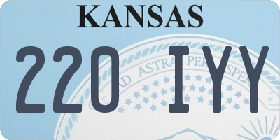 KS license plate 220IYY