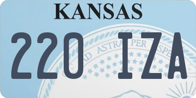 KS license plate 220IZA