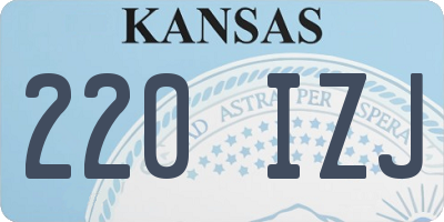 KS license plate 220IZJ