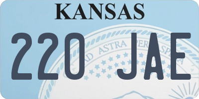 KS license plate 220JAE