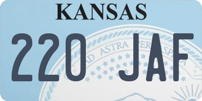 KS license plate 220JAF