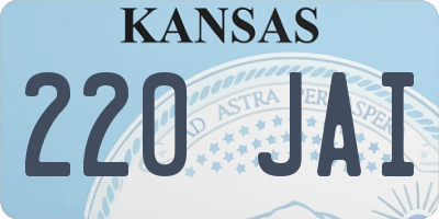 KS license plate 220JAI