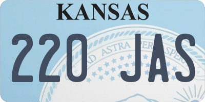 KS license plate 220JAS