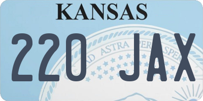 KS license plate 220JAX