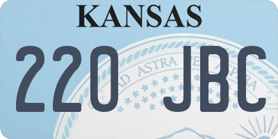 KS license plate 220JBC