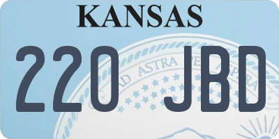 KS license plate 220JBD
