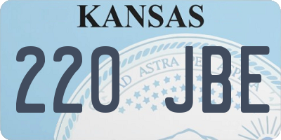 KS license plate 220JBE
